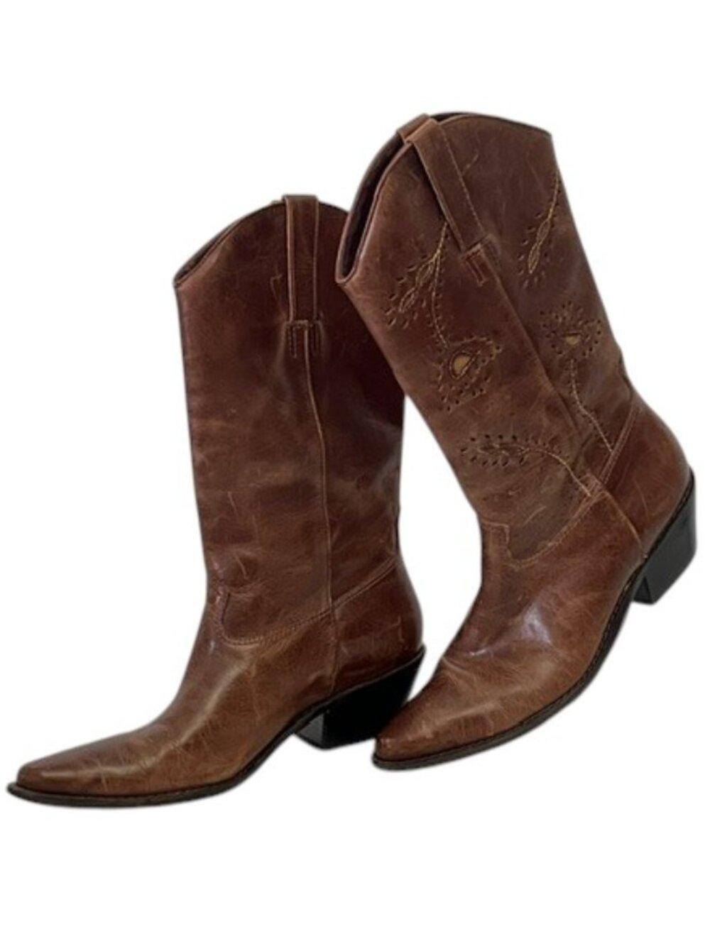 MATISSE Classic Brown Leather Western Pointed Toe Boots Size 7
